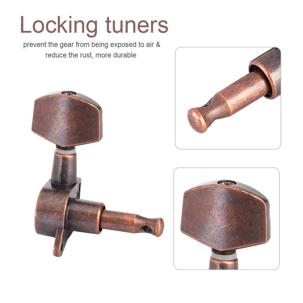 Bnineteenteam 3L 3R Guitar Tuning Pegs Red Bronze Acoustic Machine Heads Guitars Accessory